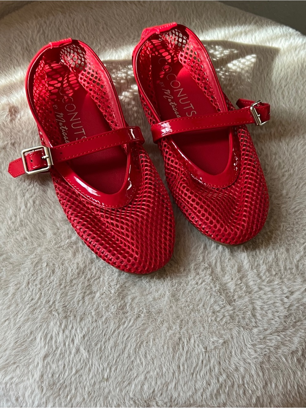 Coconuts by Matisse Glossy Red Mary Jane Flats with Buckle Strap